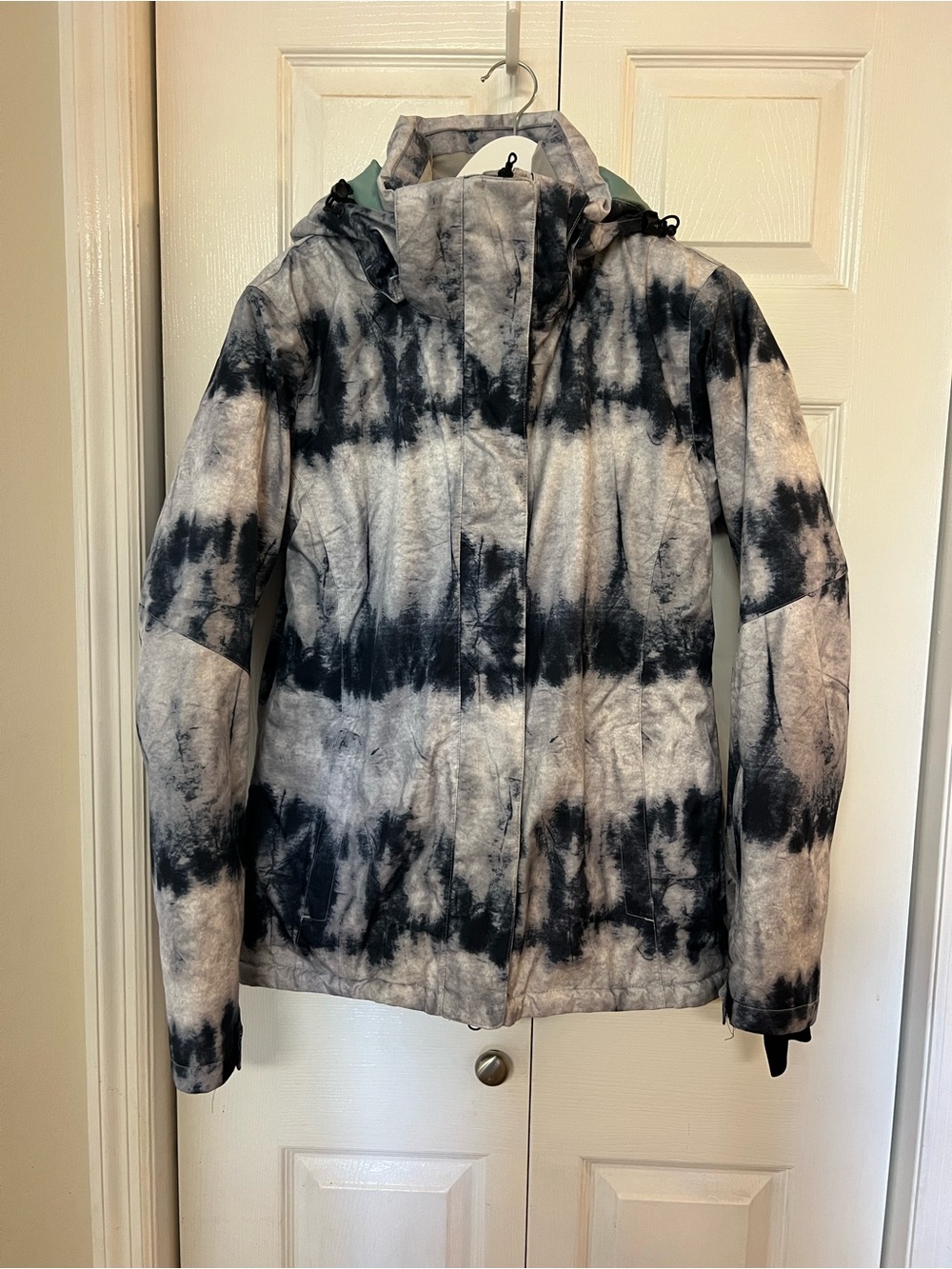 Mous One Women’s Black Grey Tie Dye Winter Ski Snow Sport Jacket